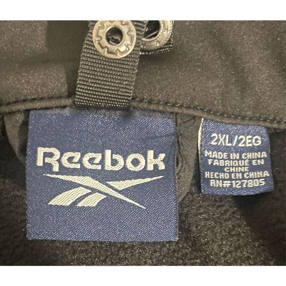 Reebok Men’s 1895 2 In 1 Jacket Black Removable Hood Puffer Inside Heavy Weight - Picture 4 of 7